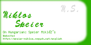 miklos speier business card